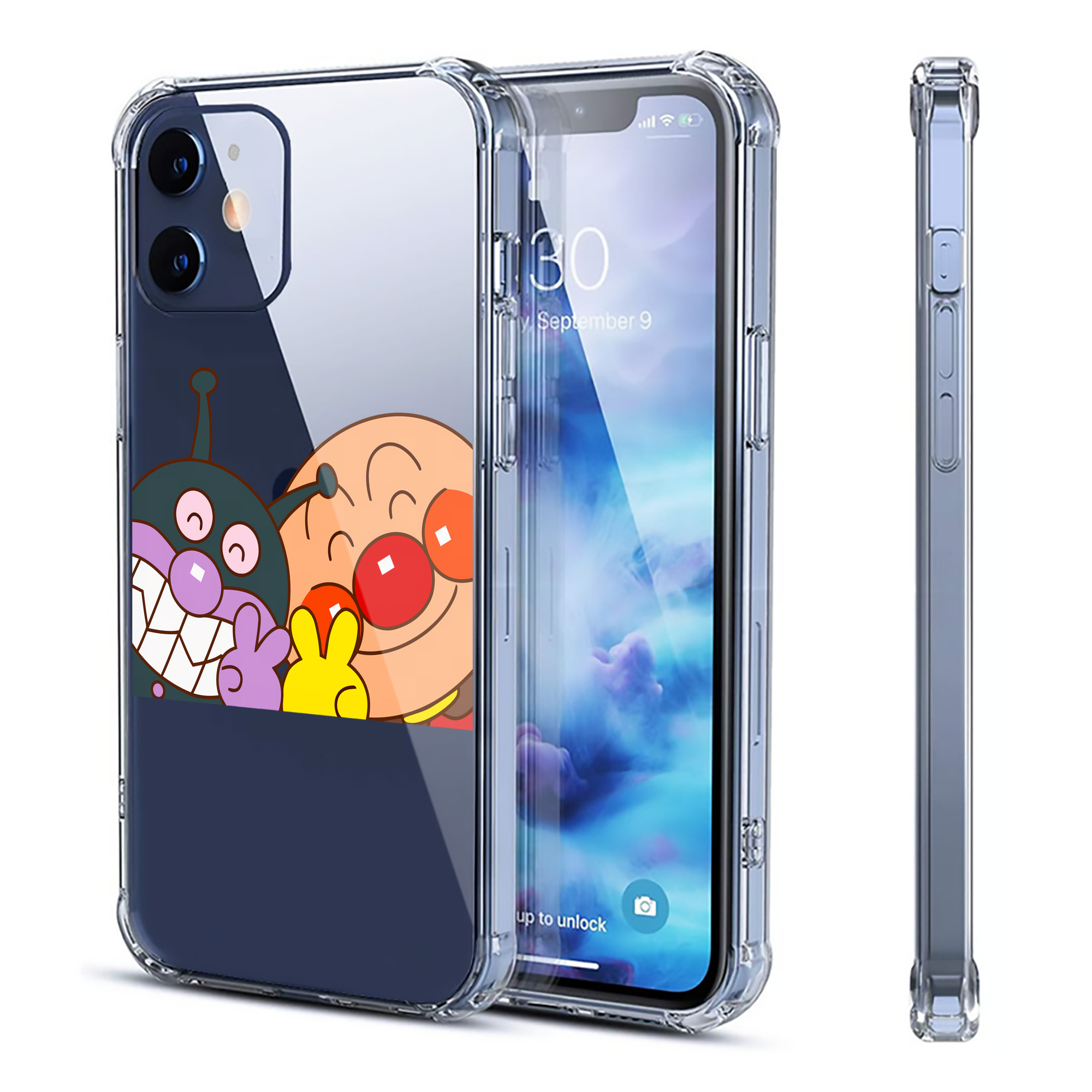 （画像用） アンパンマン Anpanman 【iPhone 12シリーズ対応】透明スマホケース（クリアソフトケース）